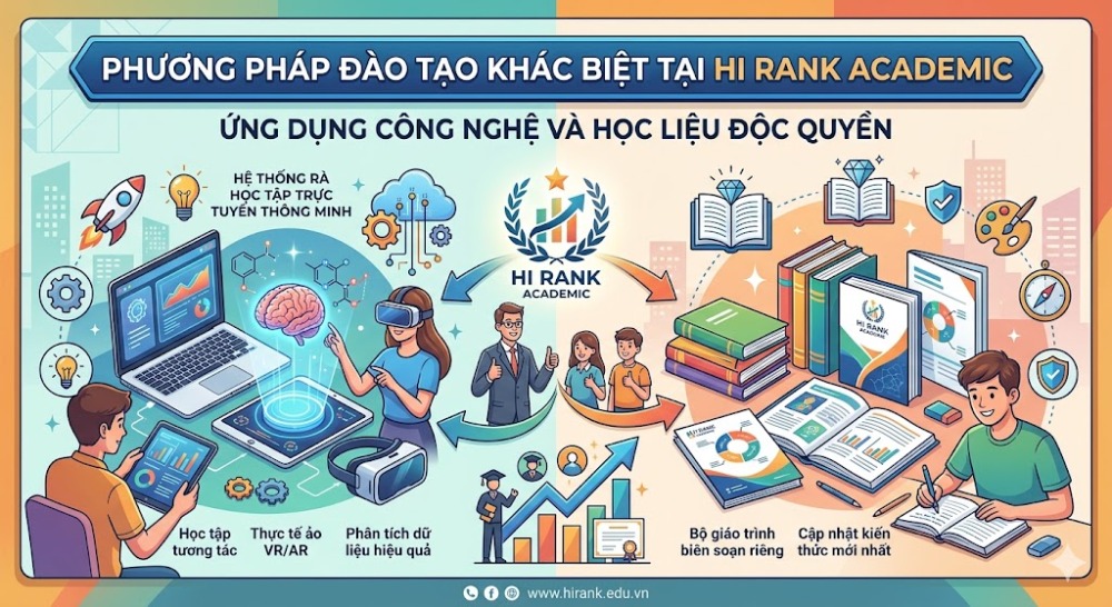 Phương pháp đào tạo khác biệt tại Hi Rank Academic - Ứng dụng công nghệ và học liệu độc quyền